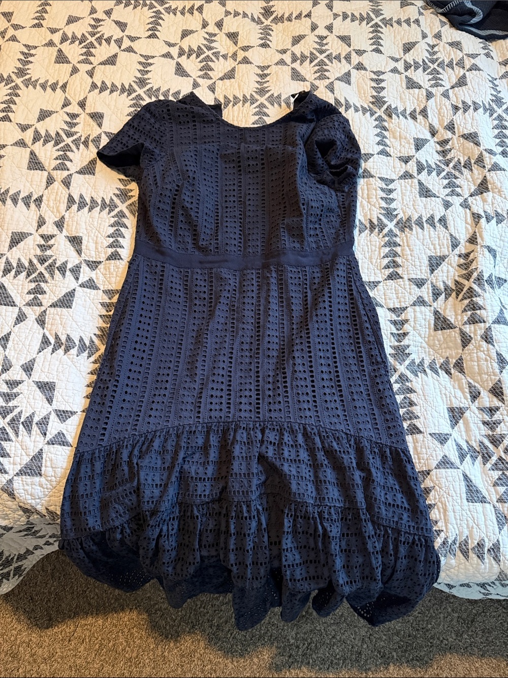 Banana Republic Navy Eyelet Dress